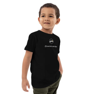 T-shirt doux en coton bio / L’accent de la côte Ouest Noir& Nuance